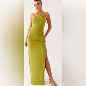 Peppermayo One Shoulder Lime Dress